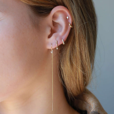 Aris Chloe Earring 14K Gold White Diamond Earrings 