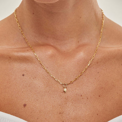 Thick Vita Necklace 14K Gold White Diamond Necklaces 
