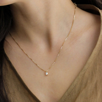 Verona Necklace 14K Gold White Diamond Necklaces 