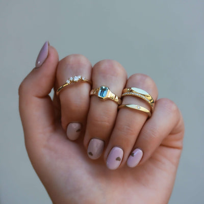 Thomas Ring 14K Gold Aquamarine Rings 