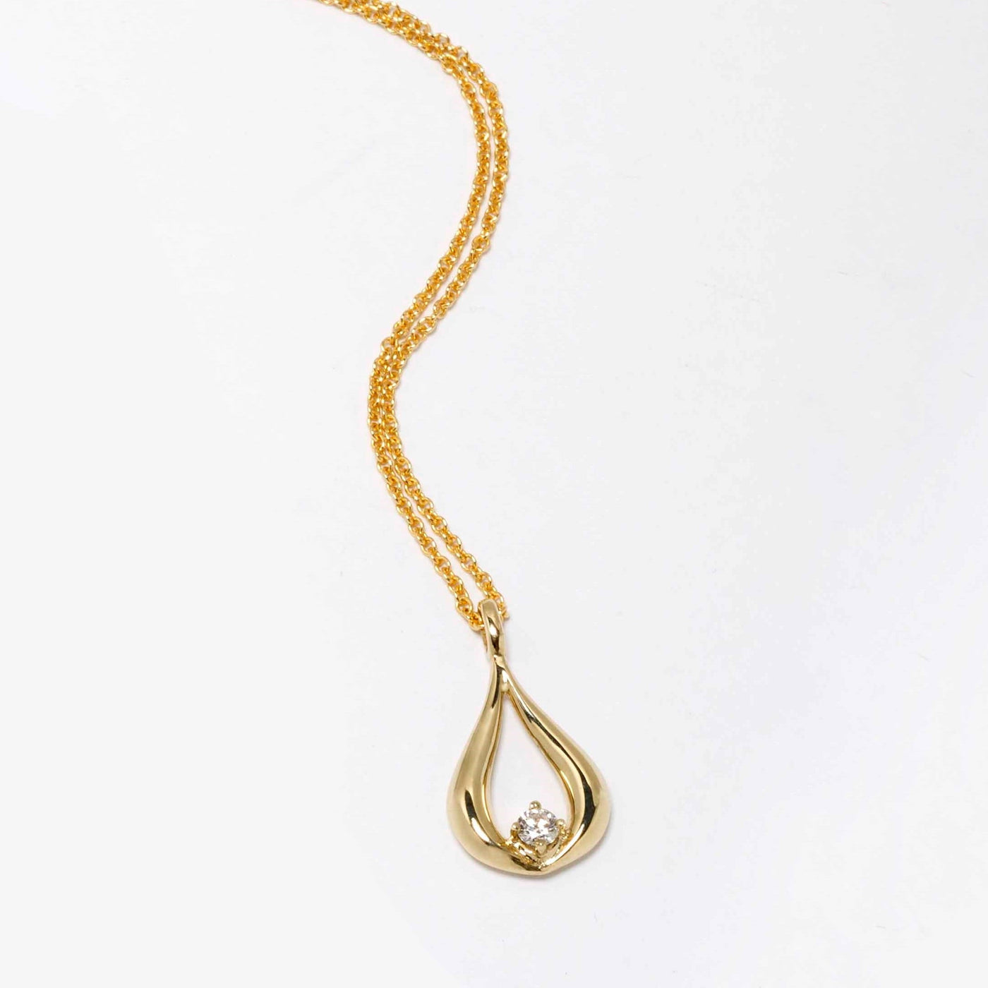 Jill Necklace 14K Gold White Diamond Necklaces 