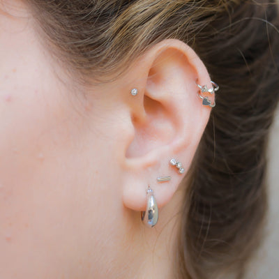 Chloe Stud Earring 14K Gold White Diamond Earrings 