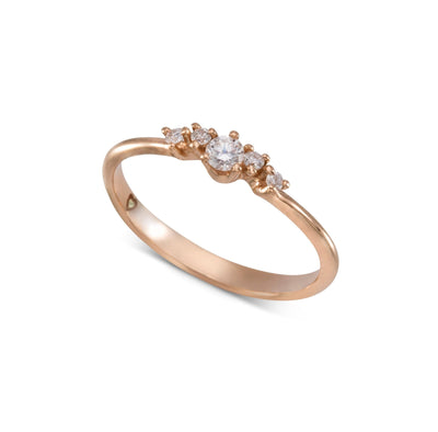 Venus Ring 14K Gold White Diamonds Rings 