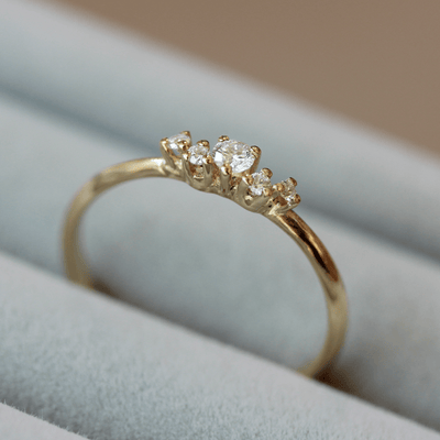 Venus Ring 14K Gold White Diamonds Rings 14K Rose
