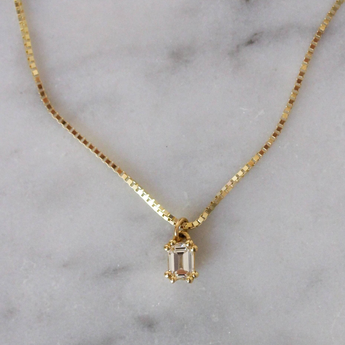 Verona Necklace 14K Gold White Diamond Necklaces 14K White