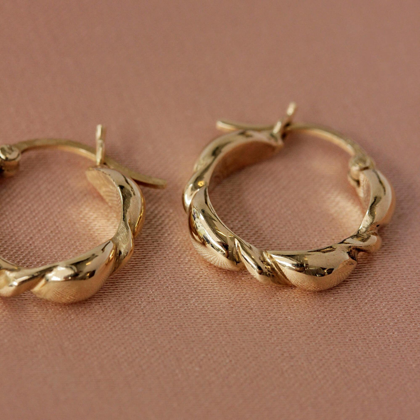 Braid Hoop Earring 14K Gold Earrings 14K White