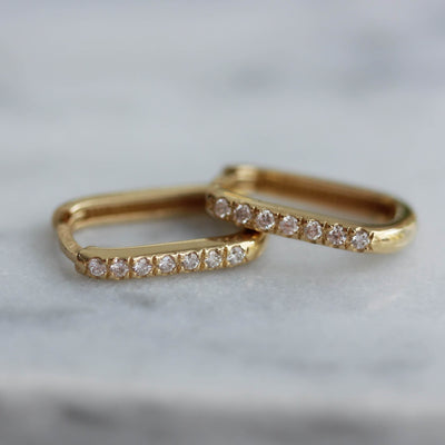 Michelle Earring 14K Gold White Diamonds Earrings 