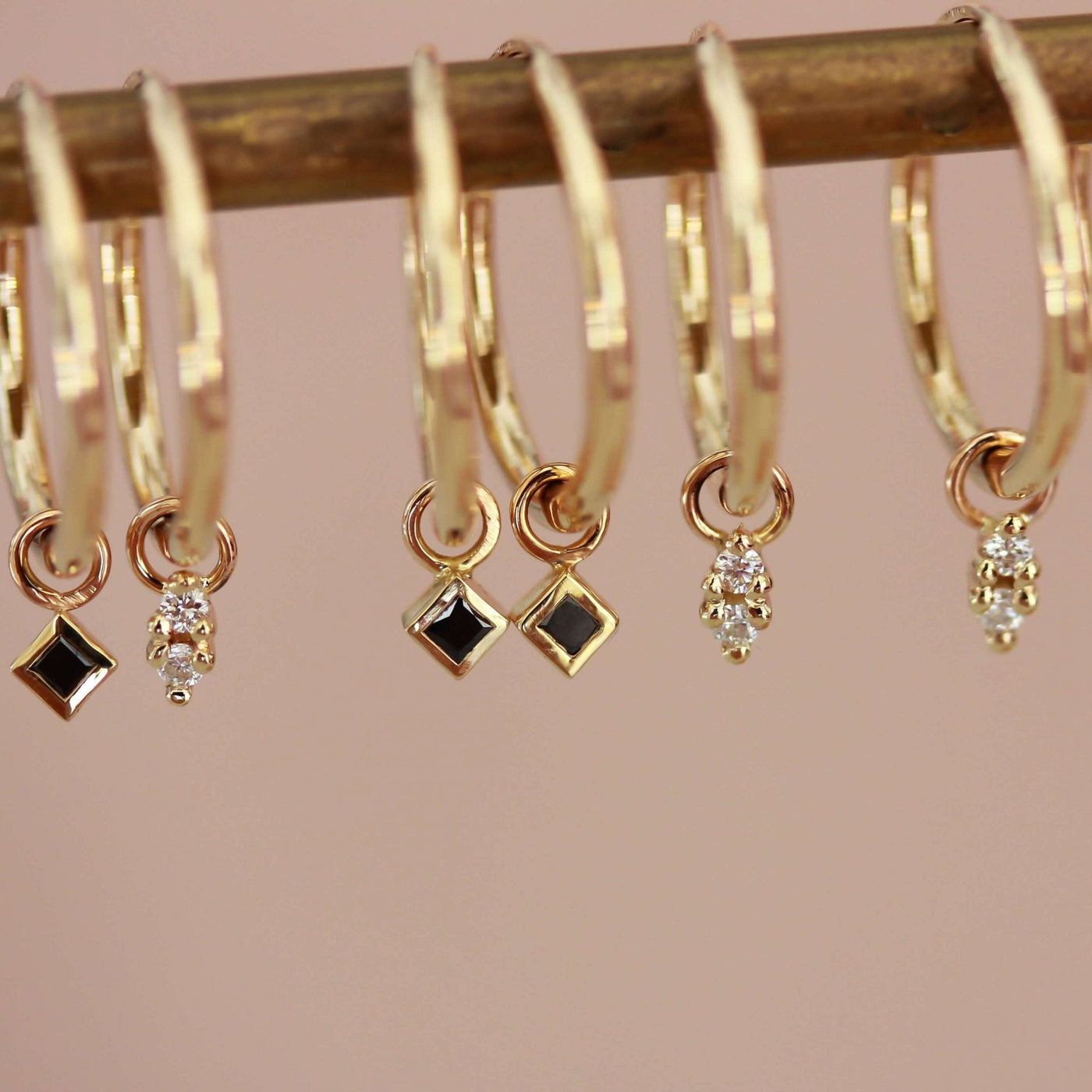 Prince Earring 14K Gold Black Diamond Earrings 