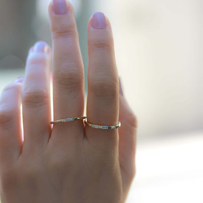 Lily Ring 14K Gold White Diamond Rings 