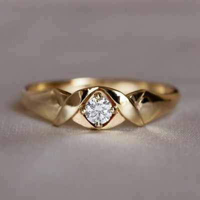 Ivy Ring 14K Gold White Diamond Rings 14K Yellow