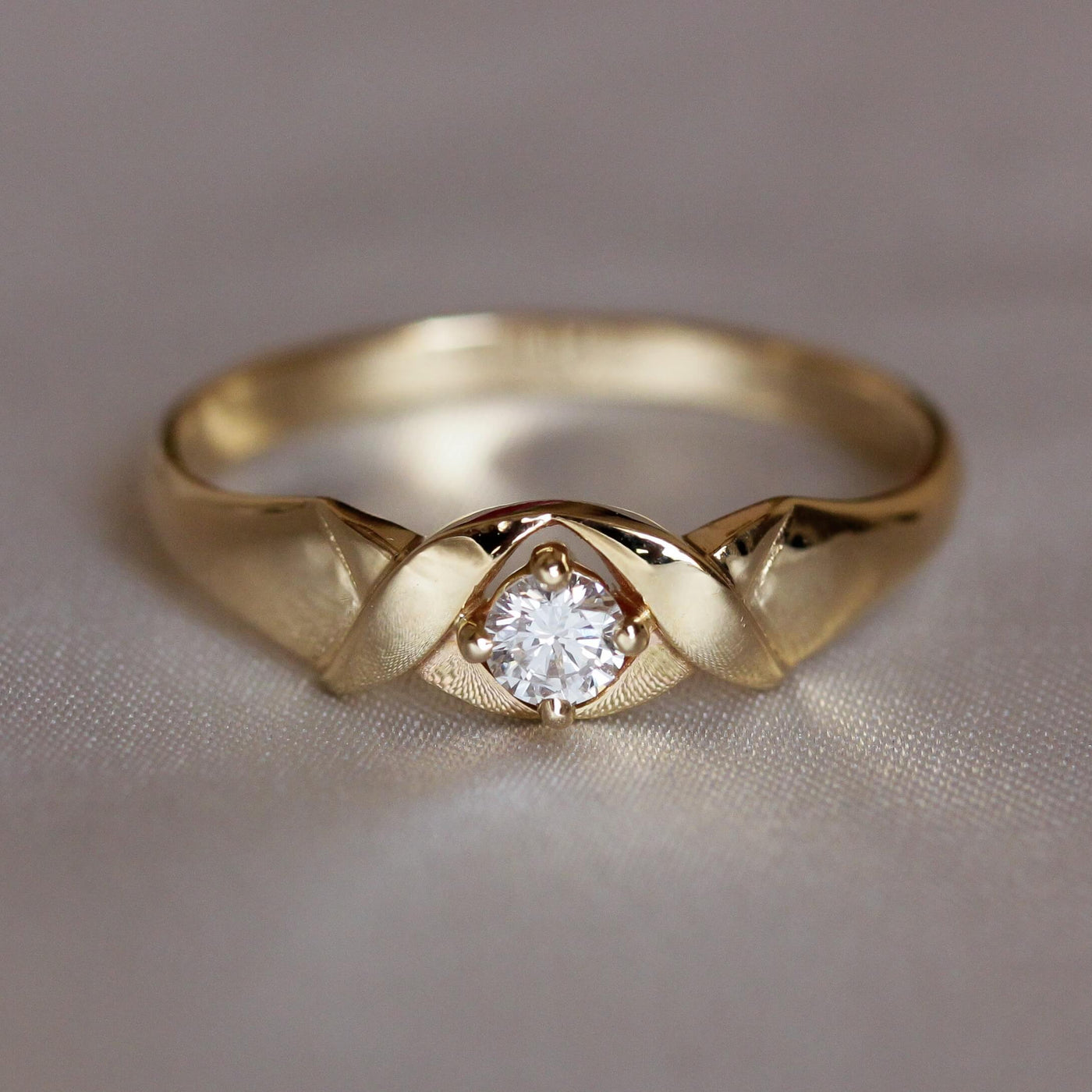Ivy Ring 14K Gold White Diamond Rings 