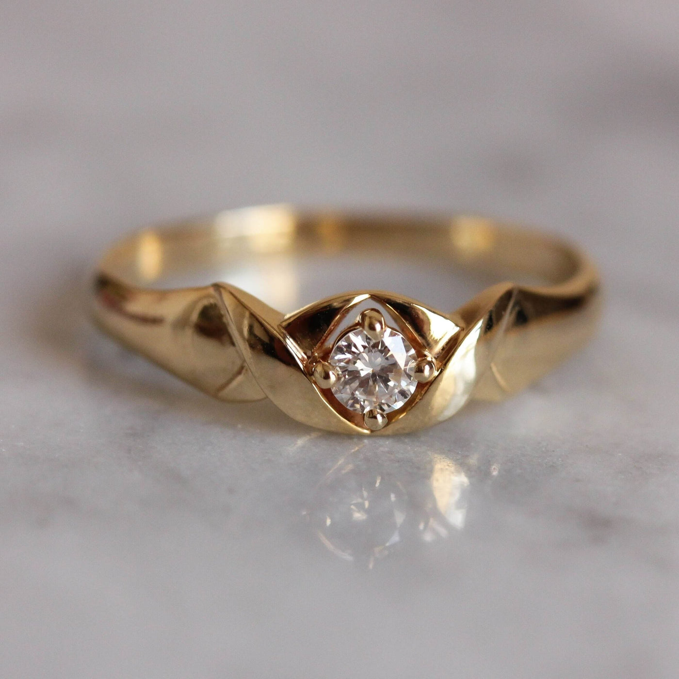 Ivy Ring 14K Gold White Diamond Rings 