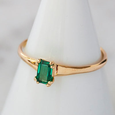 Verona Ring 14K Gold Emerald Rings 14K Rose