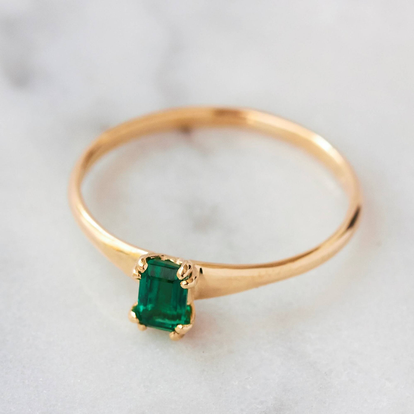 Verona Ring 14K Gold Emerald Rings 