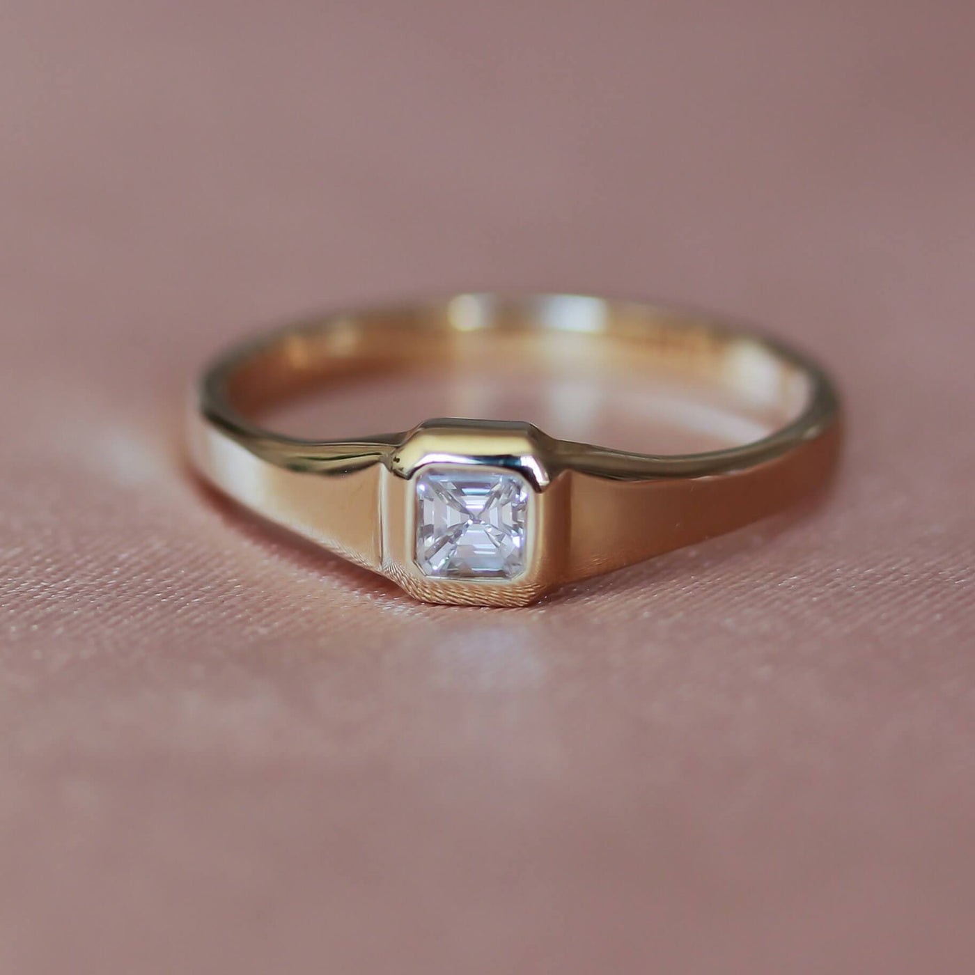 Toulouse Ring 14K Gold White Diamond Rings 