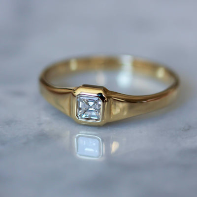 Toulouse Ring 14K Gold White Diamond Rings 14K Rose