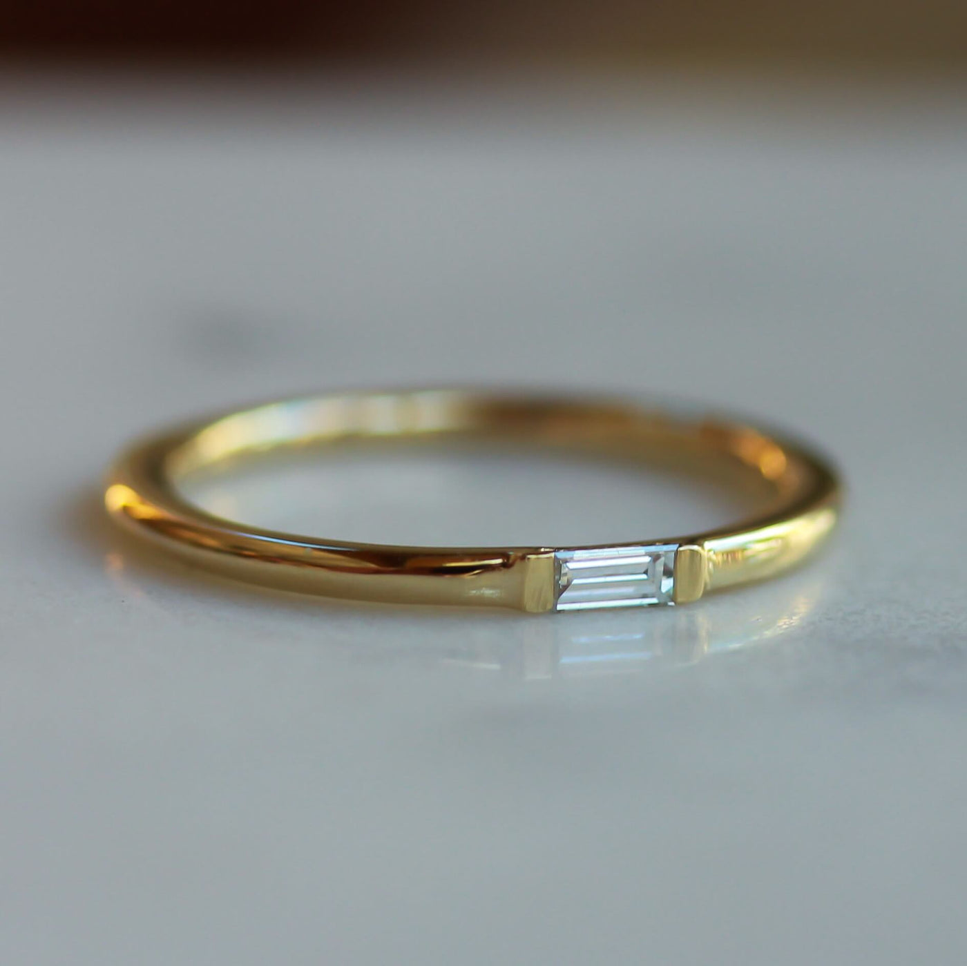 Lily Ring 14K Gold White Diamond Rings 