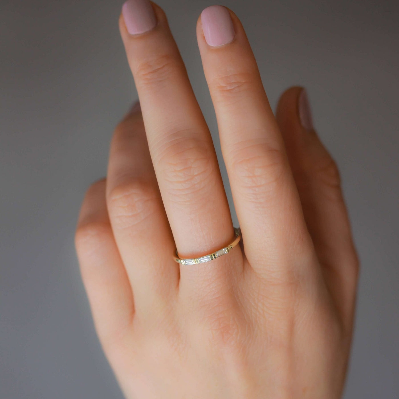 Lily Ring 14K Gold 3 White Diamonds Rings 