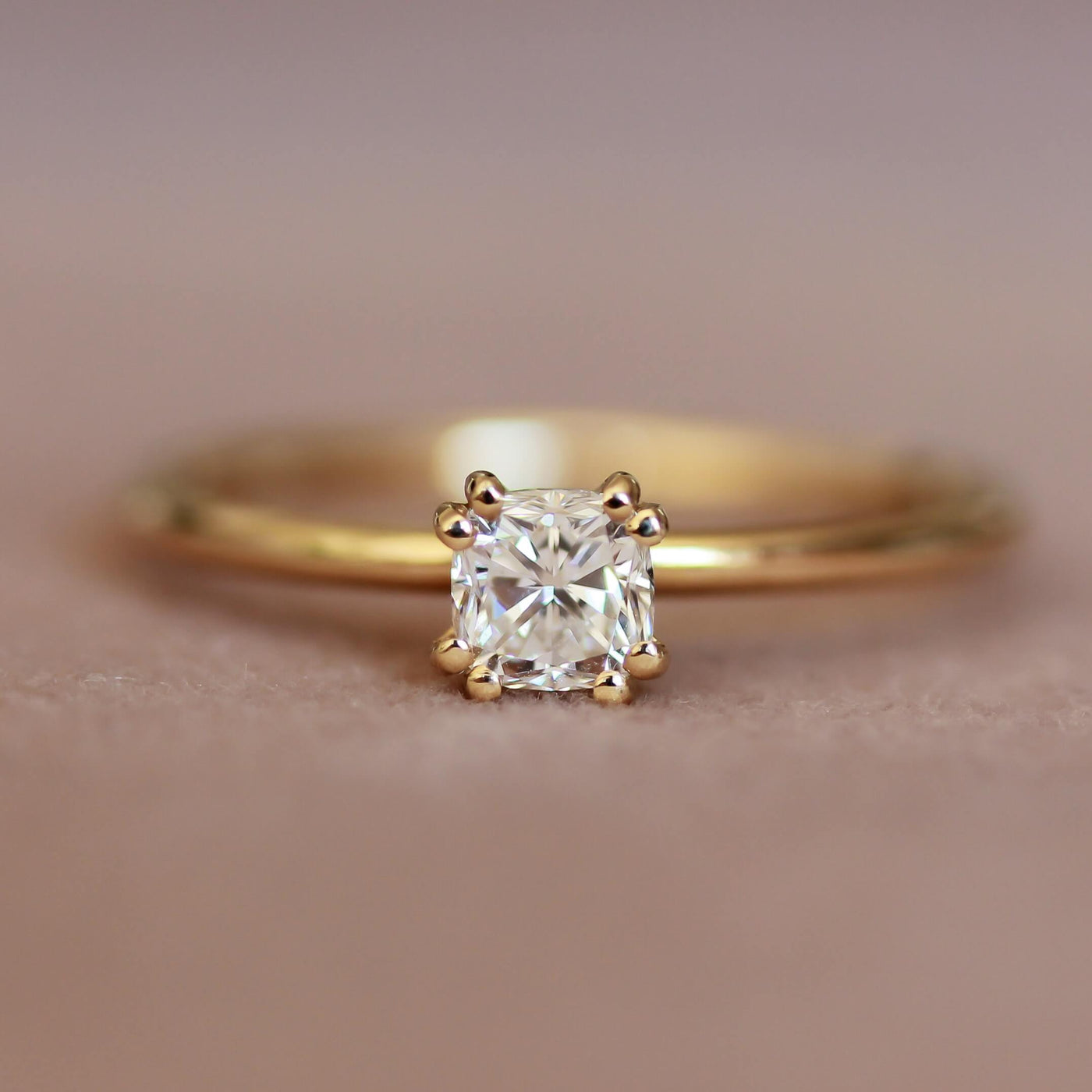 Florence Ring 14K Gold White Diamond Rings 14K Rose