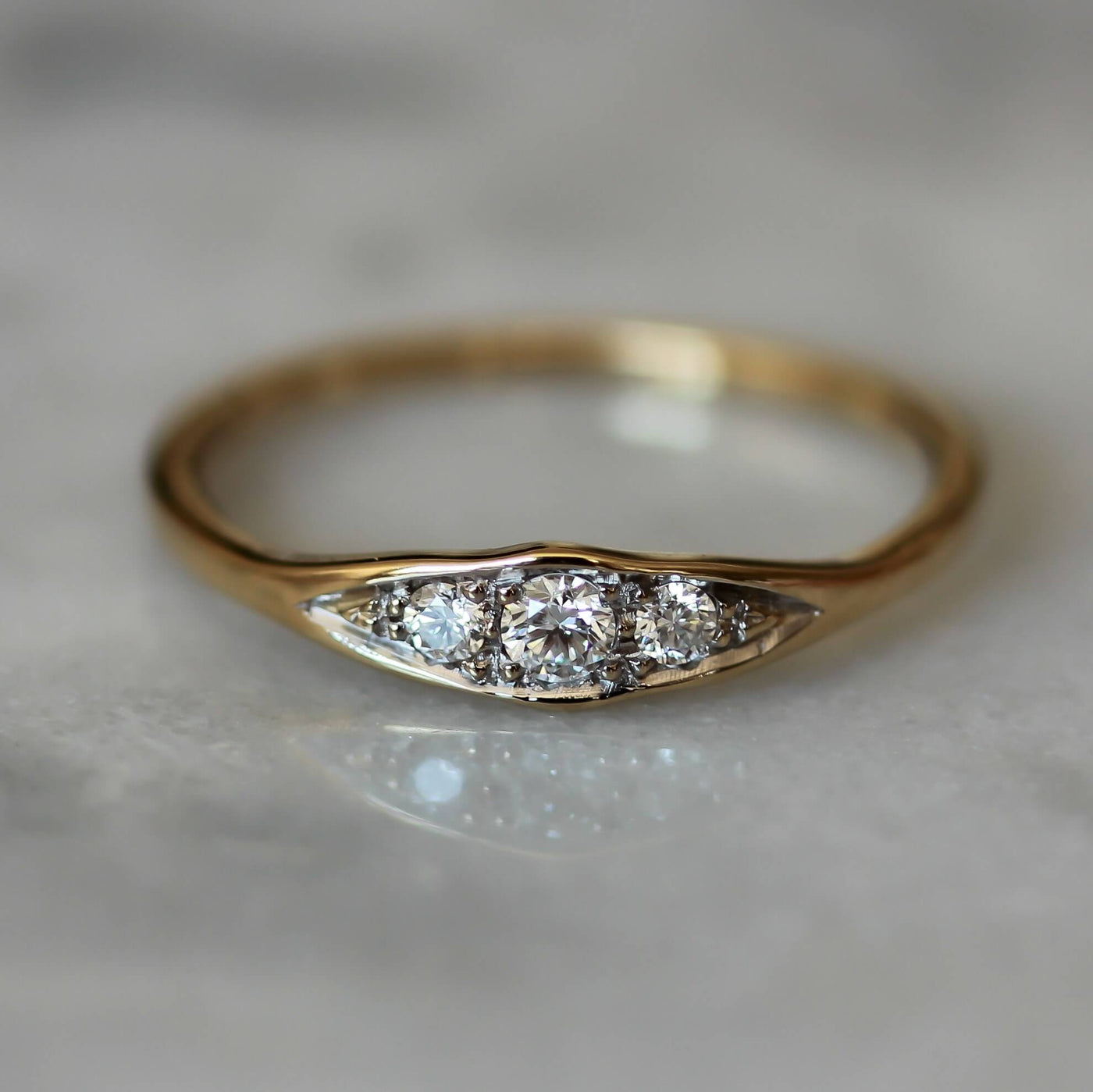 Kim Ring 14K Gold White Diamonds Rings 