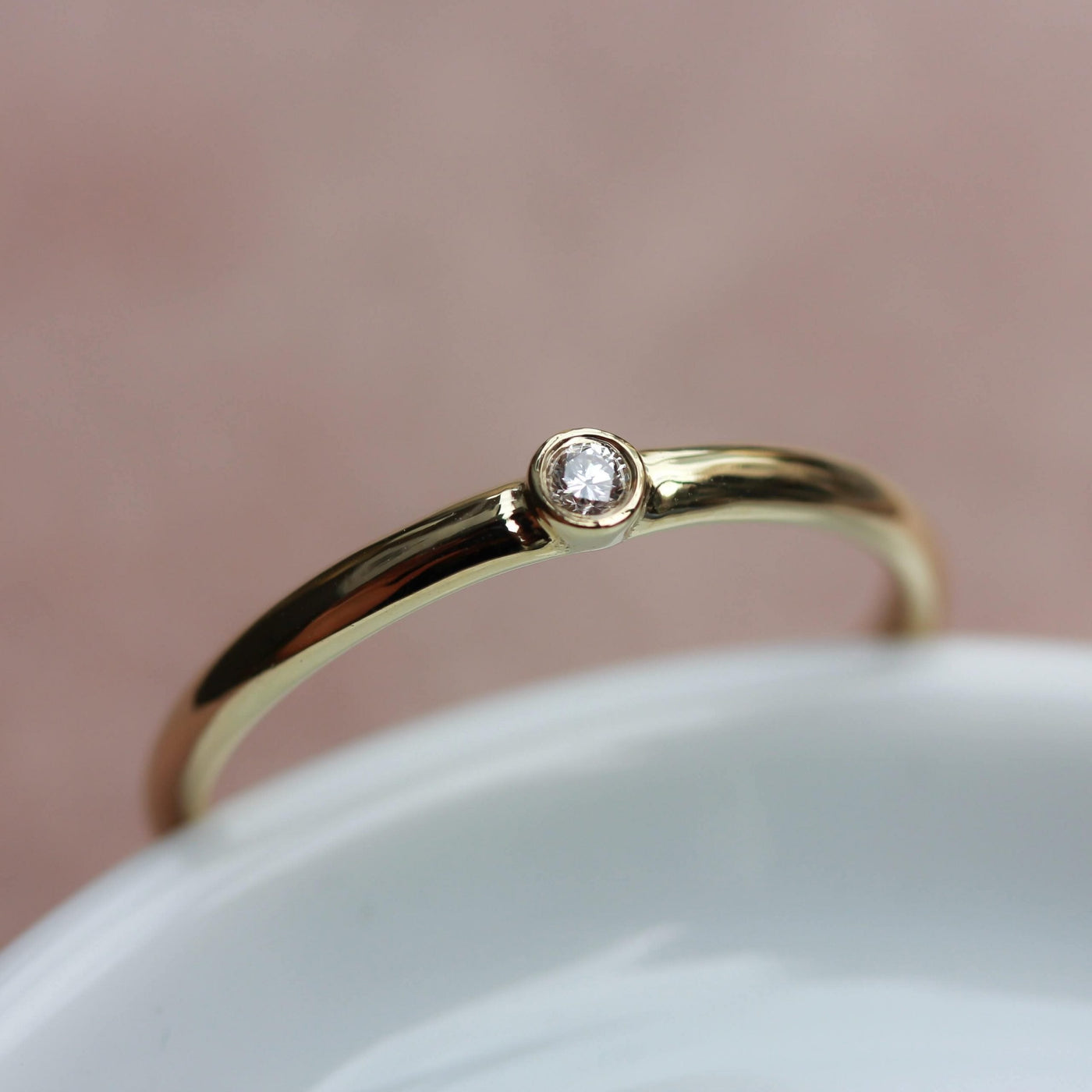 Chloe Ring 14K Gold White Diamond Rings 14K Rose