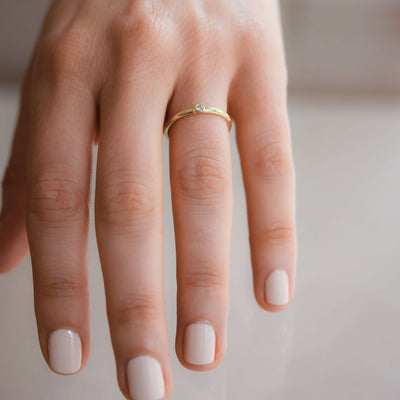 Chloe Ring 14K Gold White Diamond Rings 