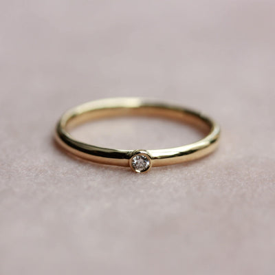 Chloe Ring 14K Gold White Diamond Rings 