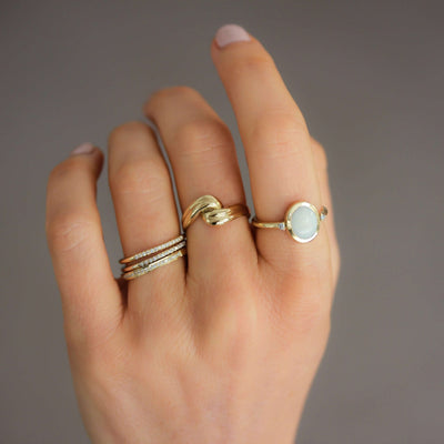 Big Rainbow Ring 14K Gold Rings 