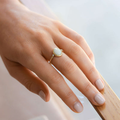 Big Rainbow Ring 14K Gold Rings 