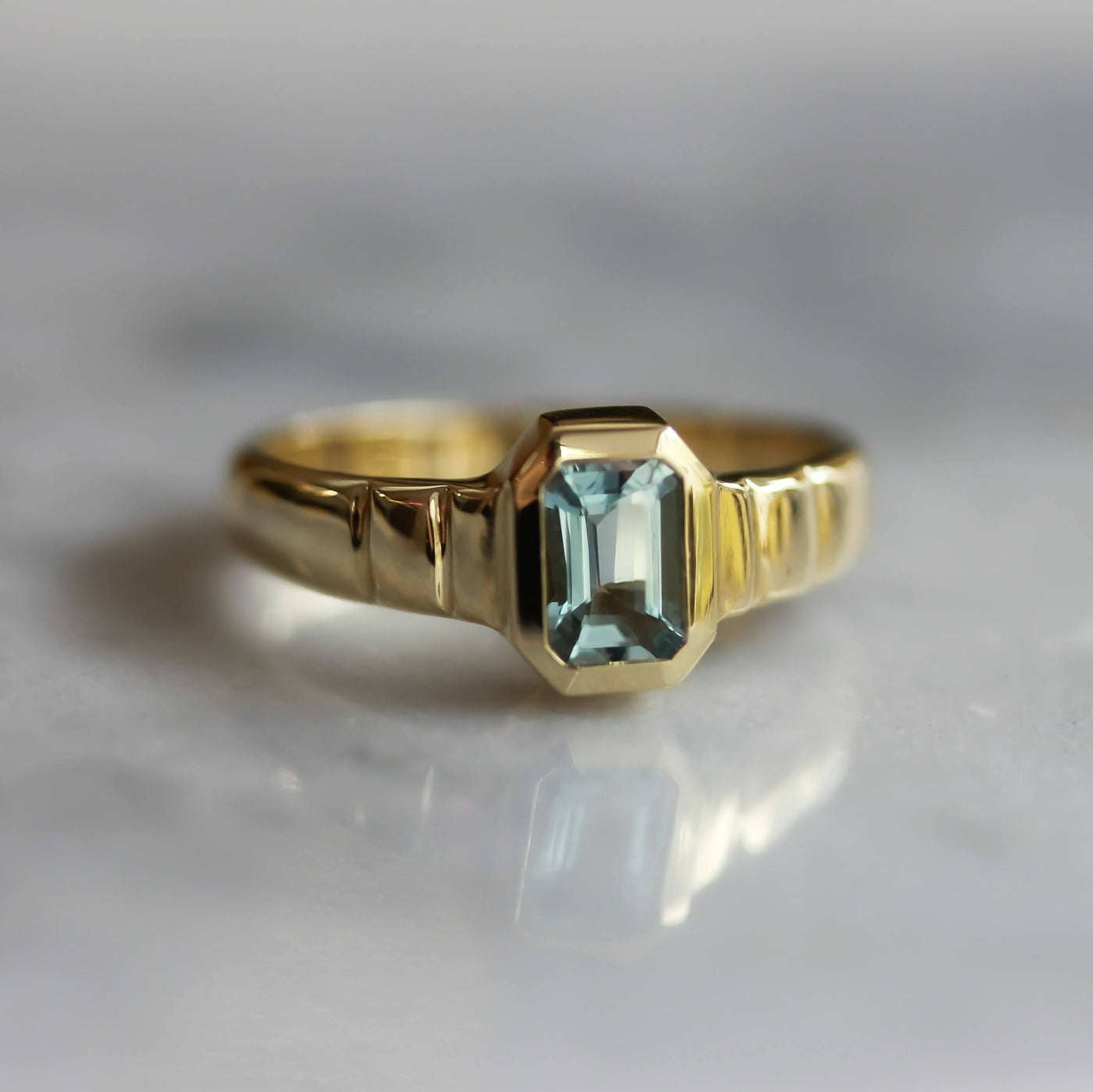 Thomas Ring 14K Gold Aquamarine Rings 