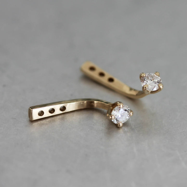 Tiffany Set Earring Jacket 14K Gold White Diamonds She Ra Jewelry Global