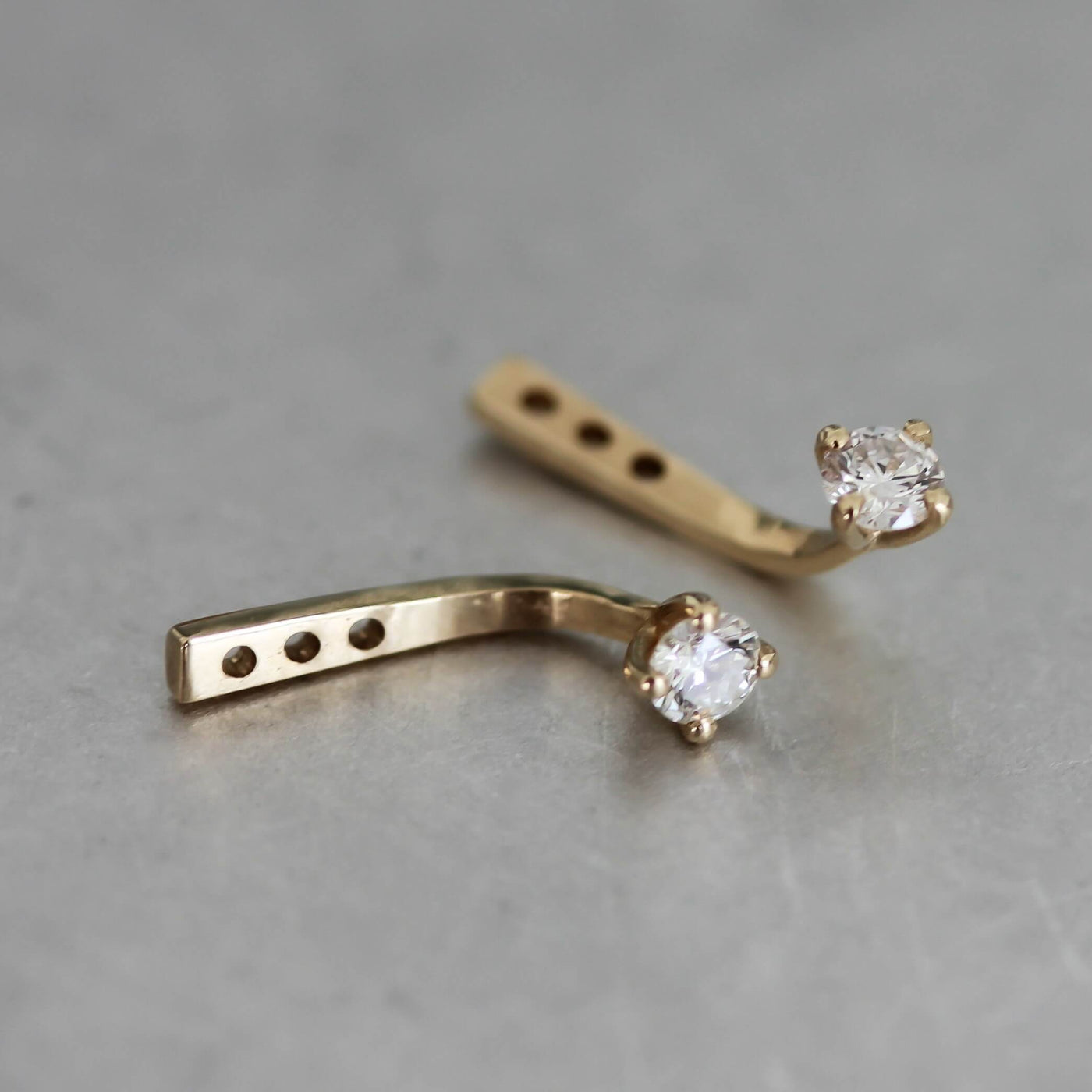 Tiffany Jacket 14K Gold White Diamond Earrings 14K White