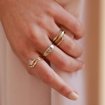 Vanessa Ring 14K Gold Baguette Diamonds Rings 