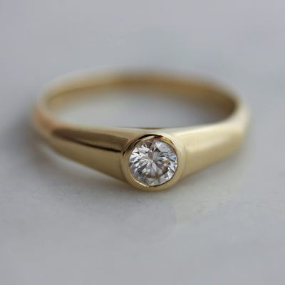 Lia Ring 14K Gold White Diamond Rings 14K Yellow