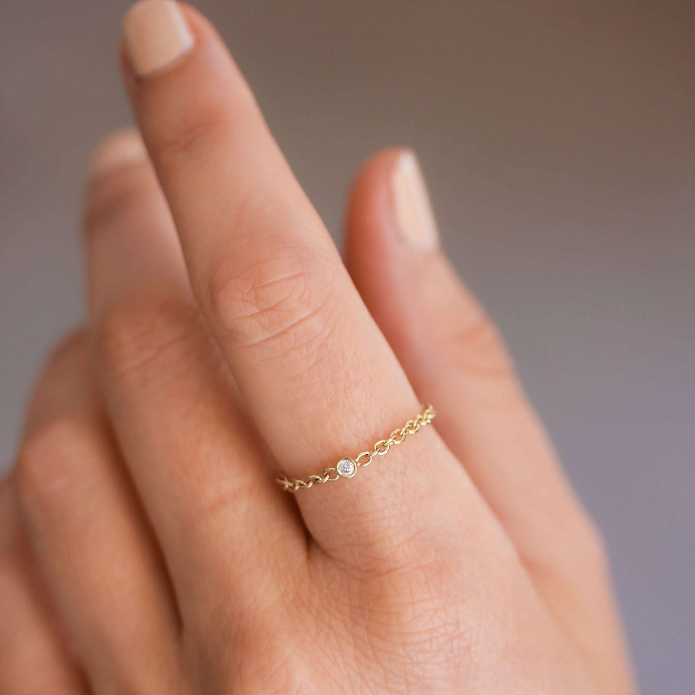 Malibu Ring 14K Gold White Diamond Rings 