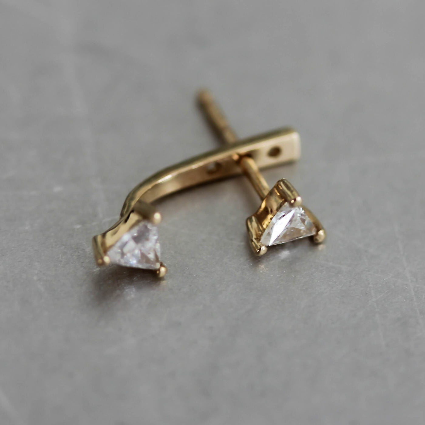 Hailey Set Earring & Jacket 14K Gold White Diamonds Earrings 