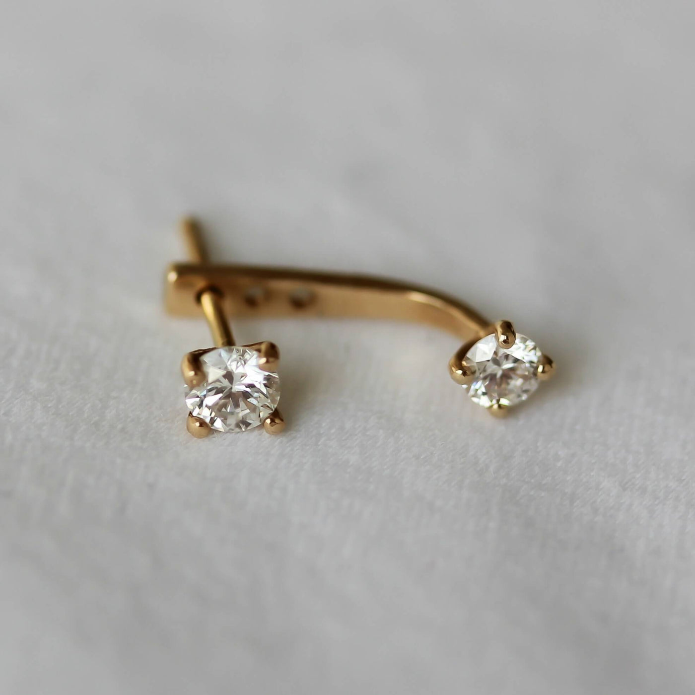 Tiffany Set - Earring & Jacket 14K Gold White Diamonds Earrings 