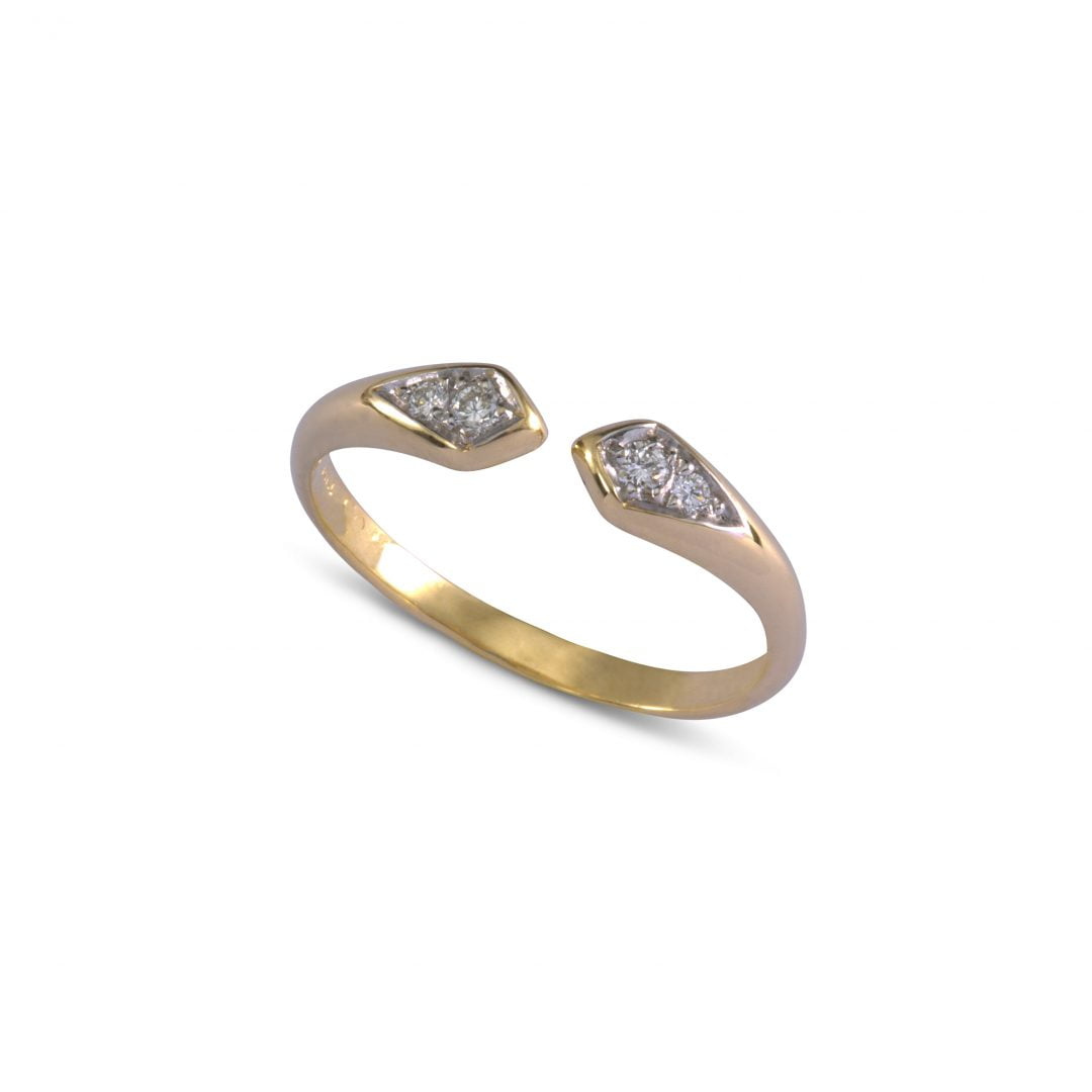 Sydney Ring 14K Gold White Diamonds Rings 