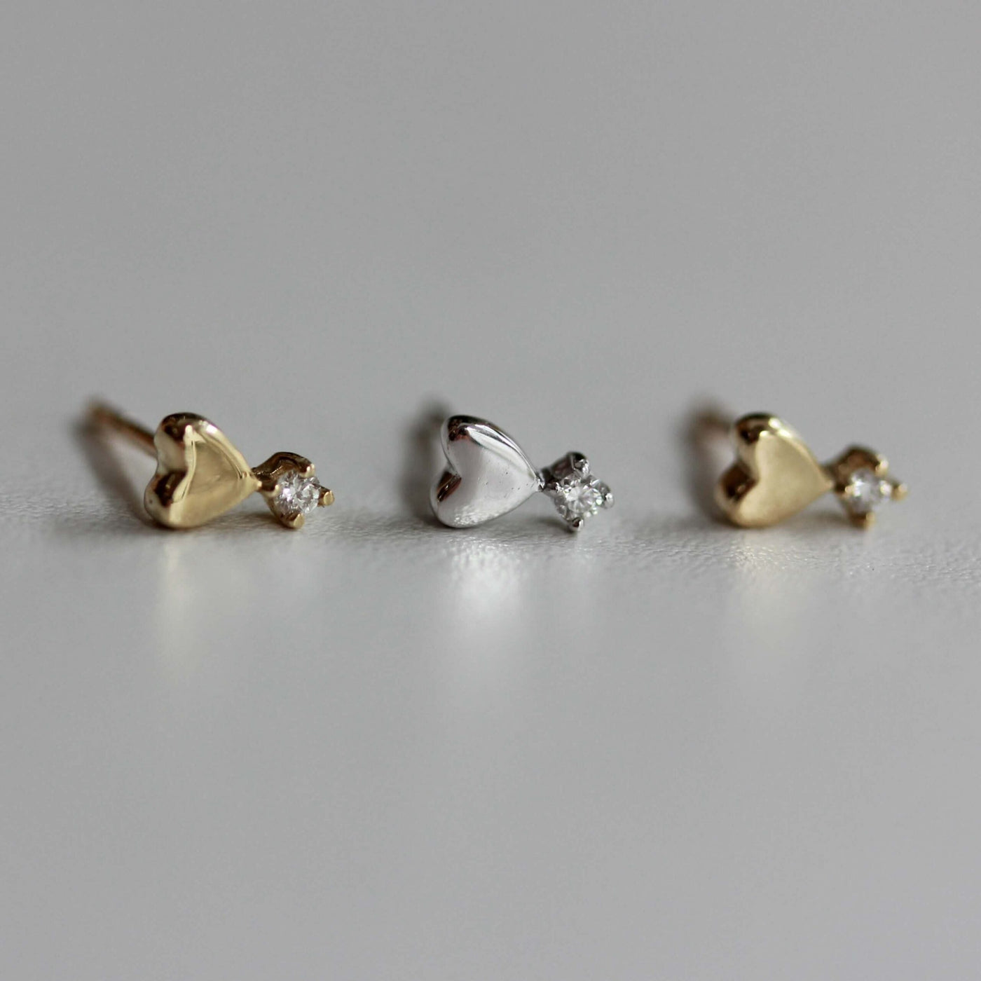 Bella Earring 14K Gold White Diamond Earrings 