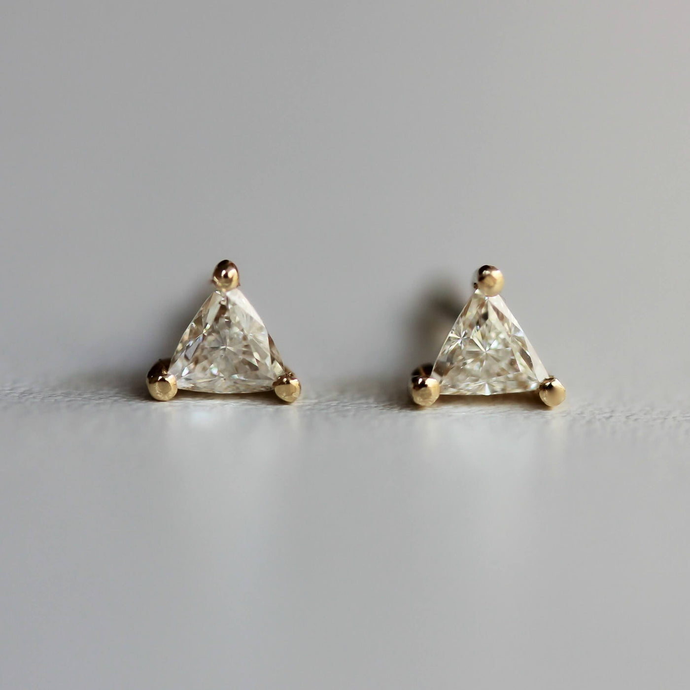 Hailey Earring 14K Gold White Diamond Earrings 14K White