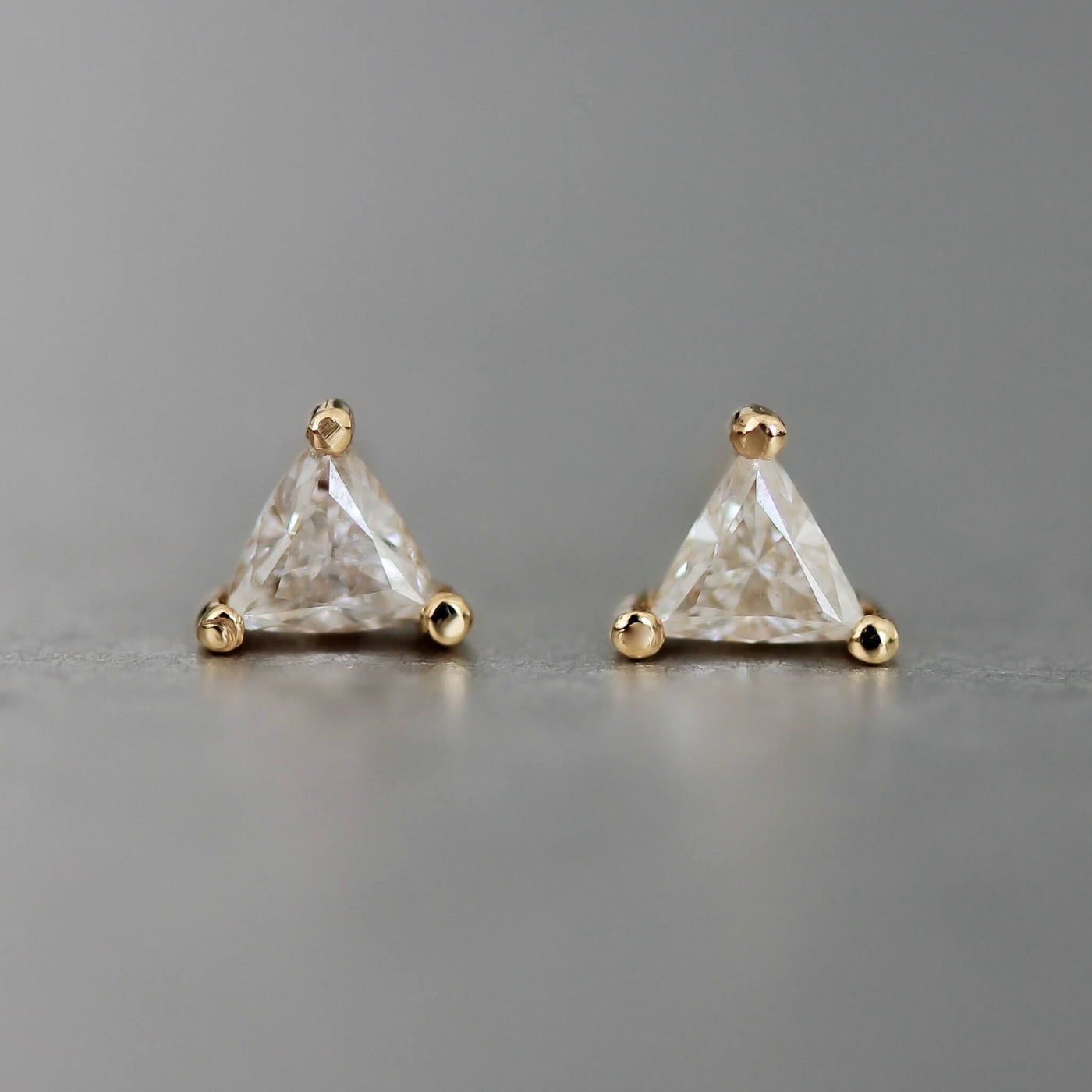 Hailey Earring 14K Gold White Diamond Earrings 