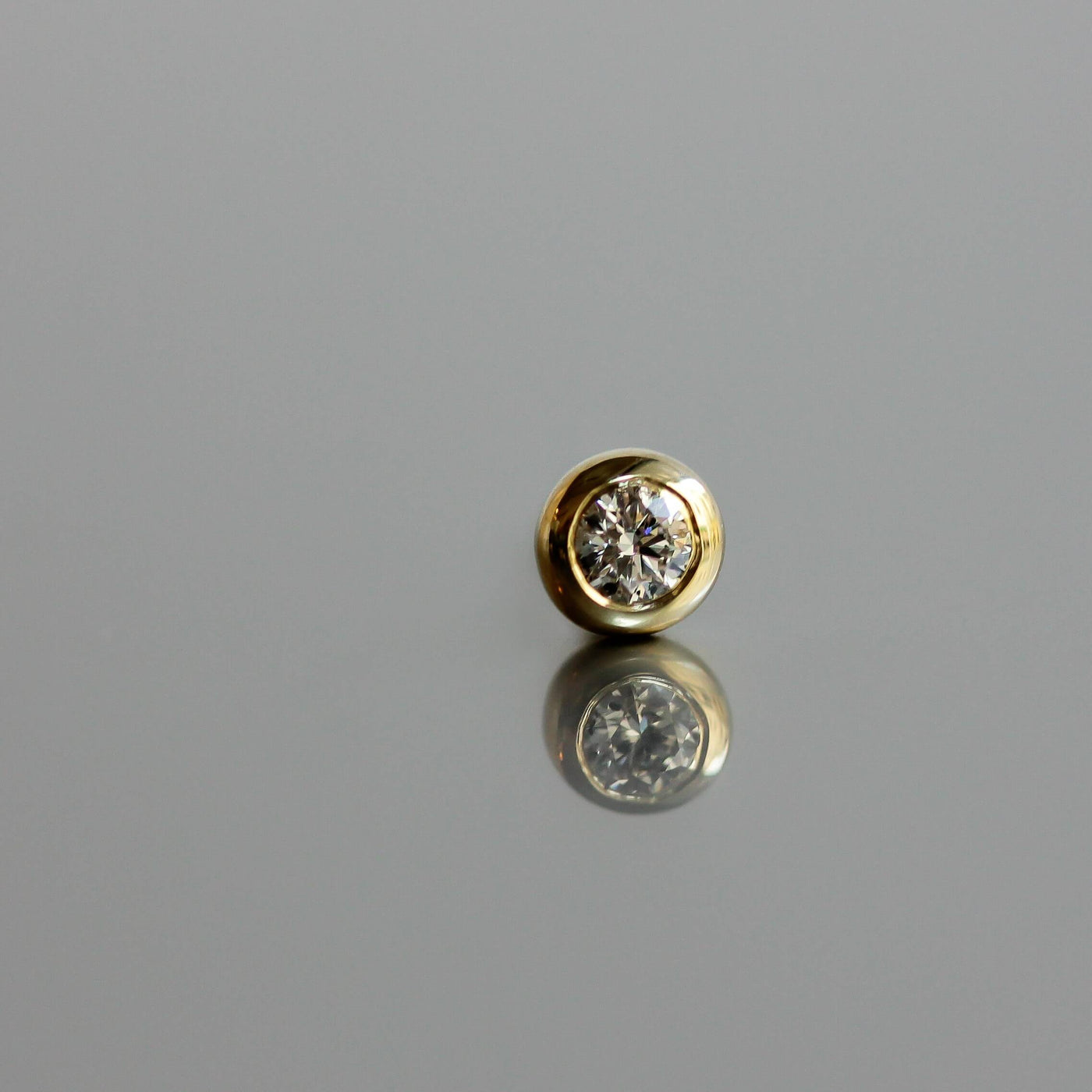 Small Wendy Earring 14K Gold White Diamond Earrings 
