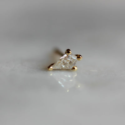 Vik earring 14K Gold White Diamond Earrings 14K White