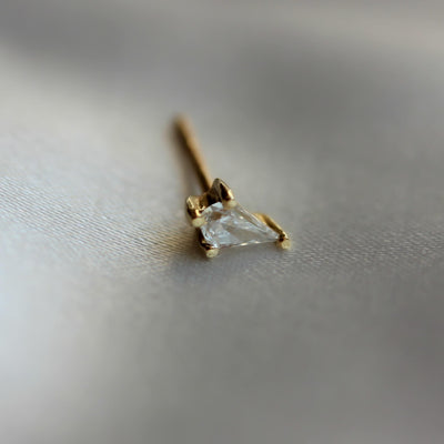 Vik earring 14K Gold White Diamond Earrings 
