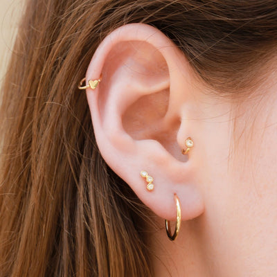 Plain Hoop Earring 14K Gold Earrings 
