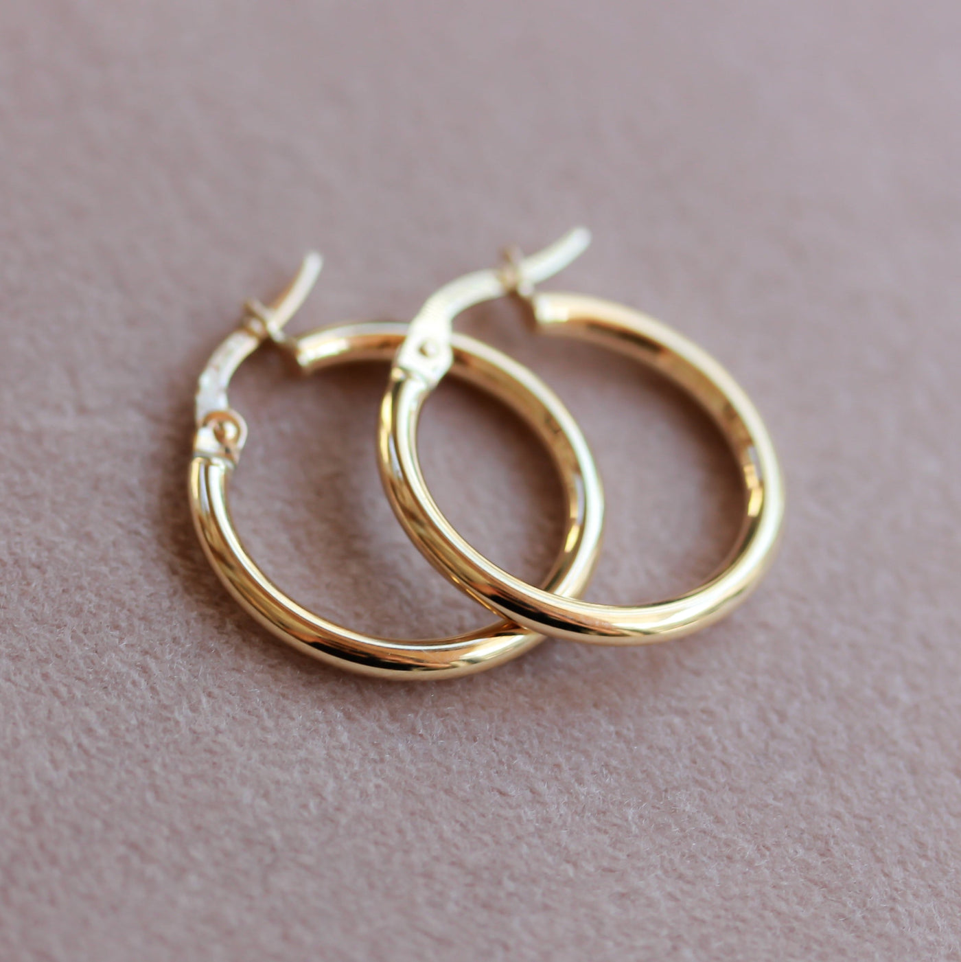 Large Plain Hoop Earring 14K Gold Earrings 14K Yellow