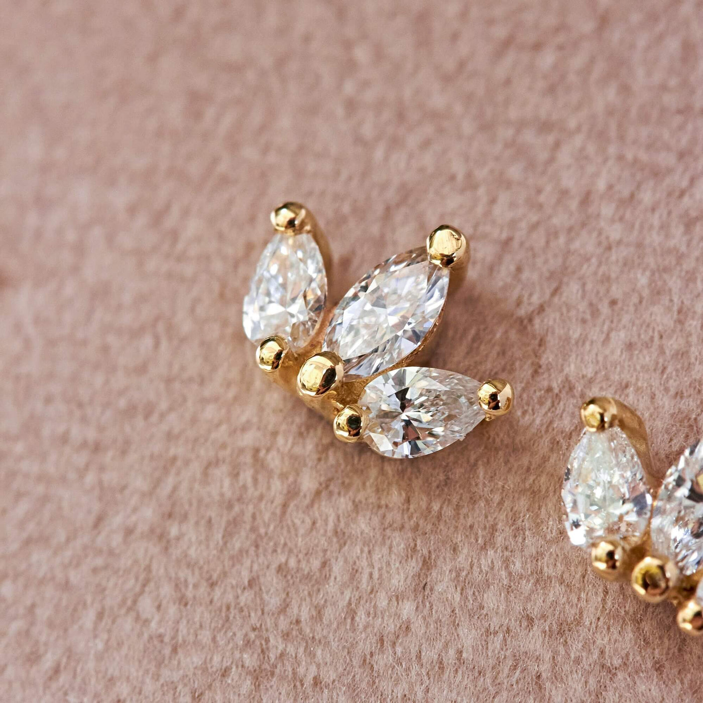 Louise Earring 14K Gold White Diamonds Earrings 14K White