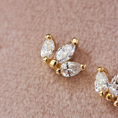 Louise Earring 14K Gold White Diamonds Earrings 14K White