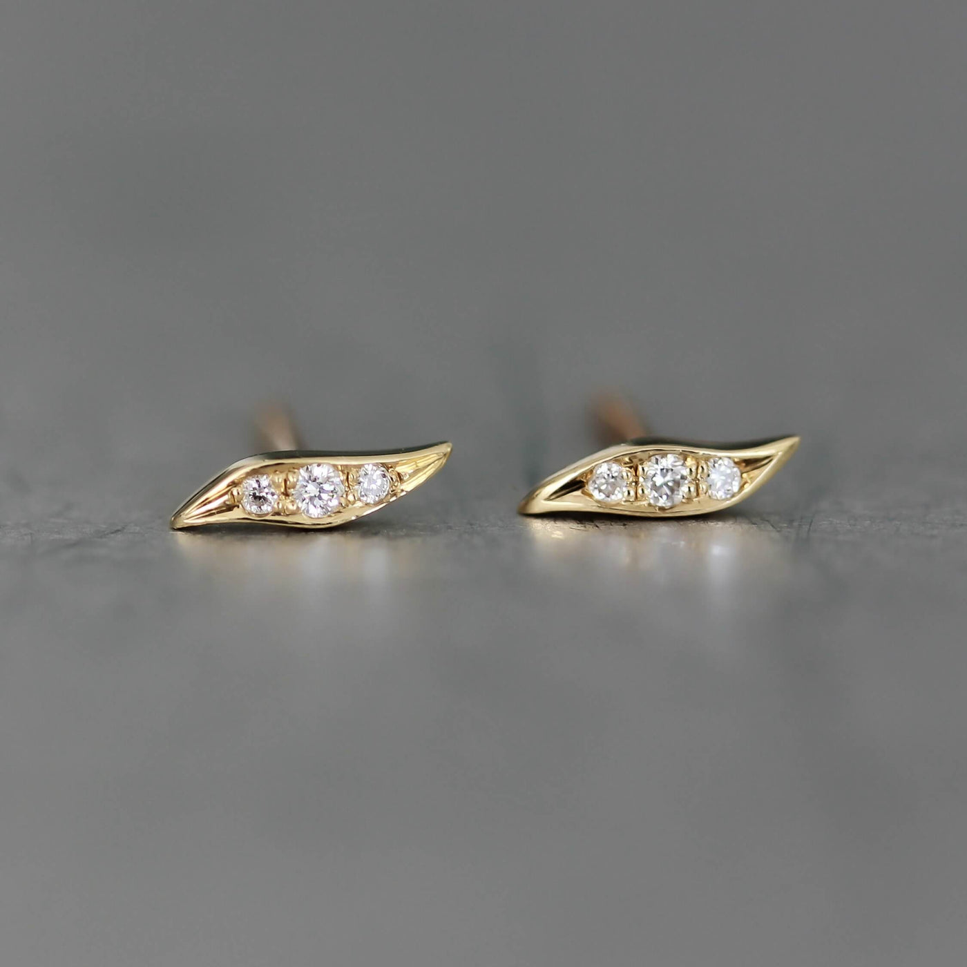 Liv Earring 14K Gold White Diamonds Earrings 