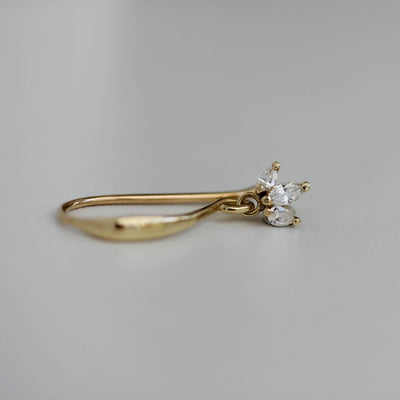 Louise Hanging Earring 14K Gold White Diamonds Earrings 